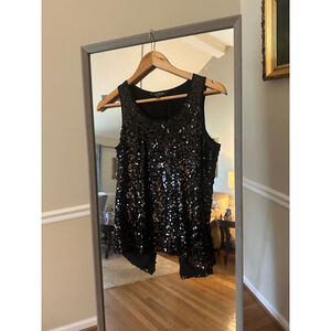 Women's Express Black Sequin Tank Top Size XS